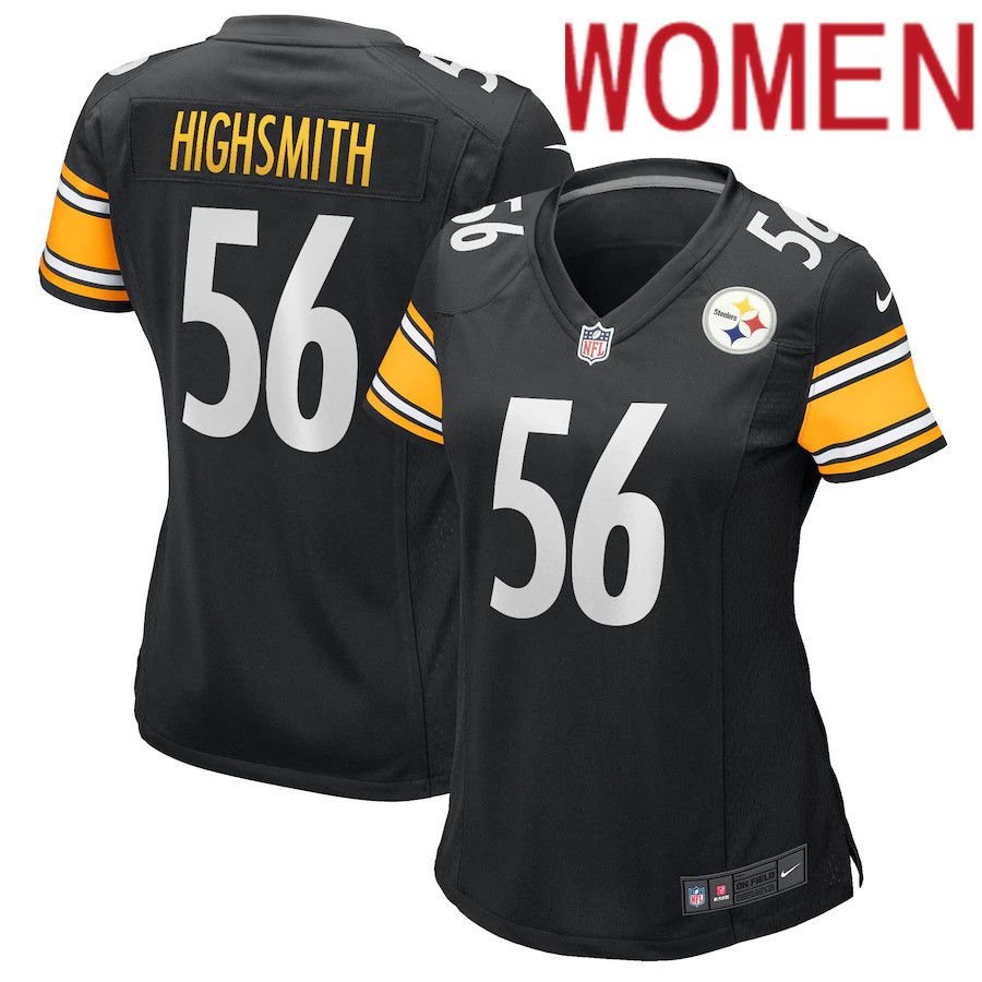 Women Pittsburgh Steelers 56 Alex Highsmith Nike Black Game NFL Jersey